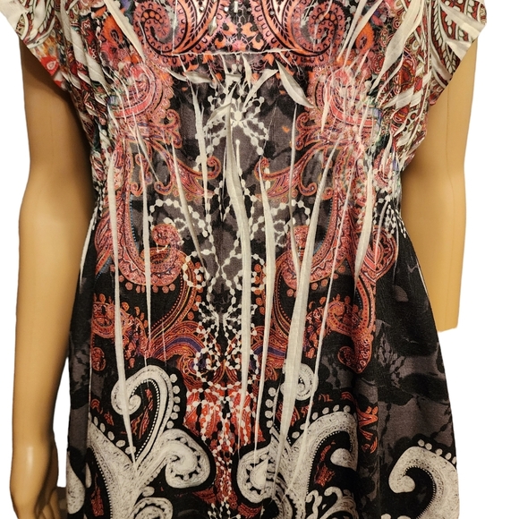 Live and Let Live Boho V-neck Crochet Lace Back Size M - Picture 3 of 12